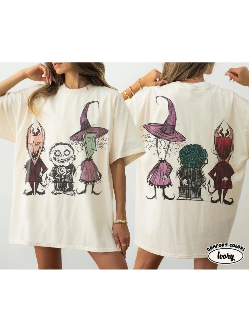 Comfort Colors Ivory Graphic Halloween Character Short Sleeve Tee